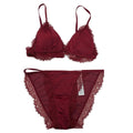 New Aerie Womens Small Wire Free Padded Back Clasp Bra Lace Bikini Underwear Set