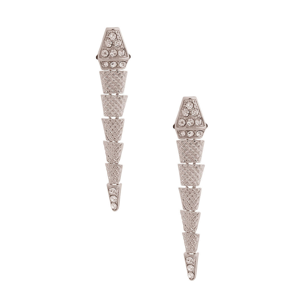 Dangling Silver Snake Earrings Stylish Statement Jewelry