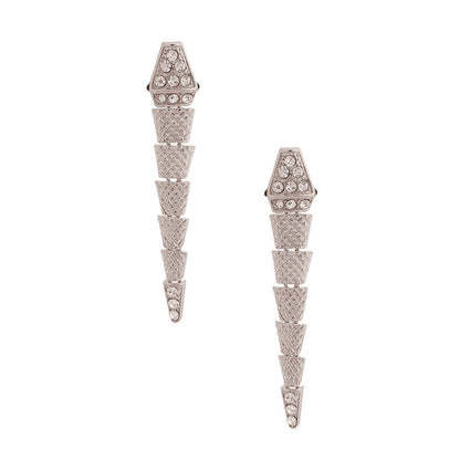Dangling Silver Snake Earrings Stylish Statement Jewelry