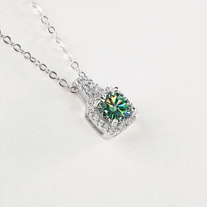 Sterling Silver 3-Piece Moissanite Jewelry Set 1ct Necklace Ring Earrings